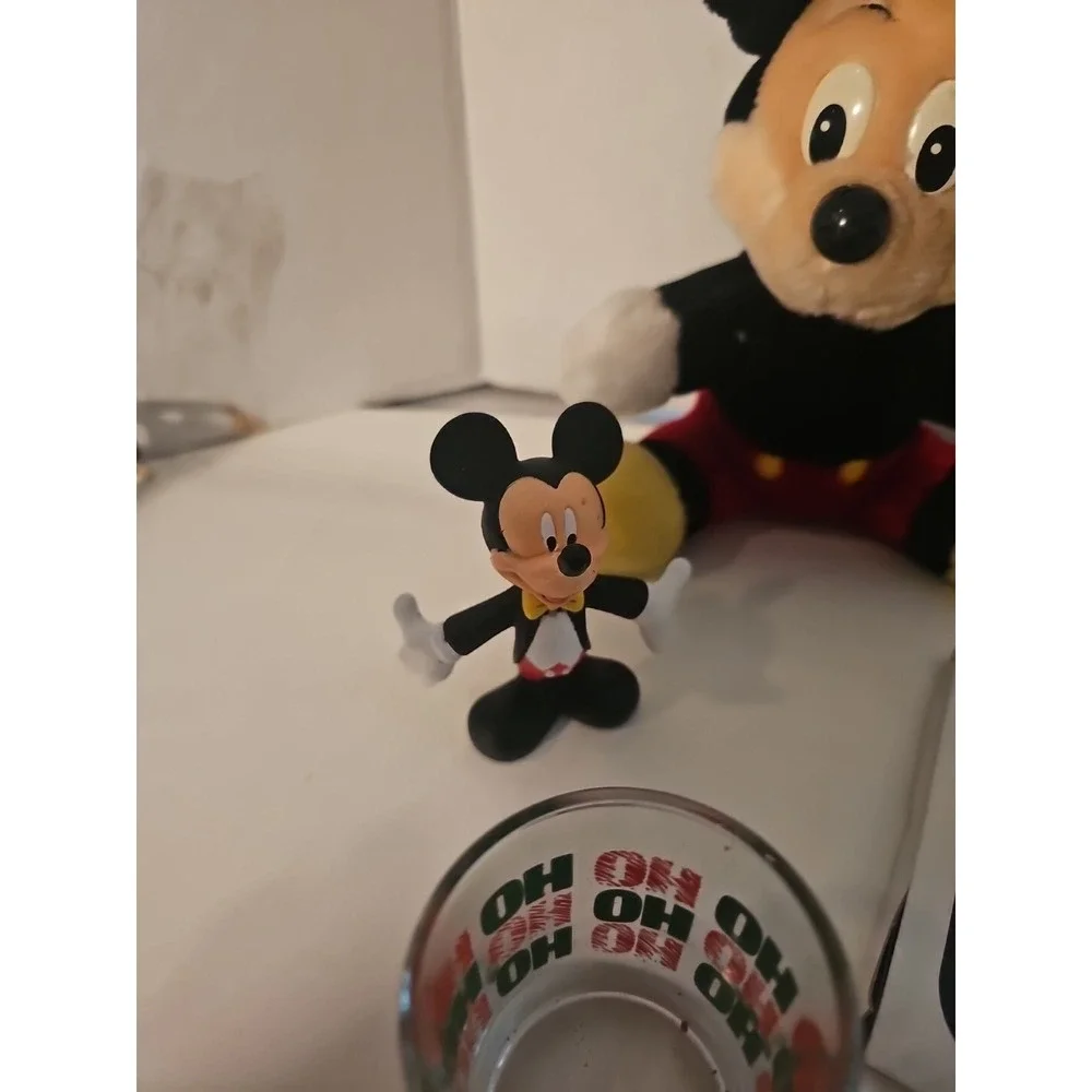 Vintage Disney Lot of 4 Mickey Mouse Plush Stuffed Toy Glass Mirror‎  Toys VTG